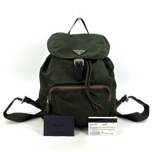 Prada nylon backpack green - backpack,