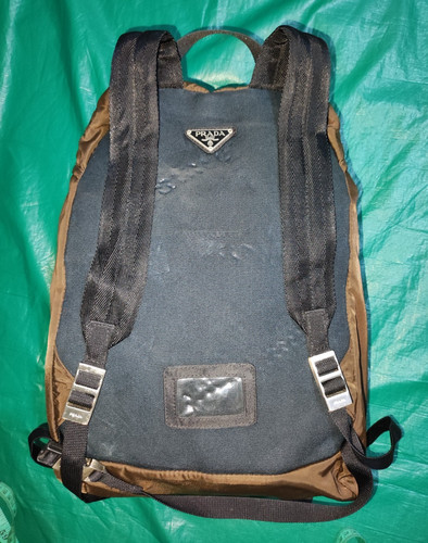 Prada brown nylon backpack - prada,