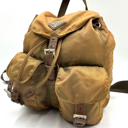 Prada backpack brown nylon - brown,